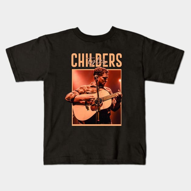 Tyler Childers Guitars Kids T-Shirt by GW ART Ilustration